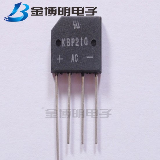 SEP整流桥堆KBP210桥式整流器圆脚扁桥2A1000V排桥针脚led驱动用