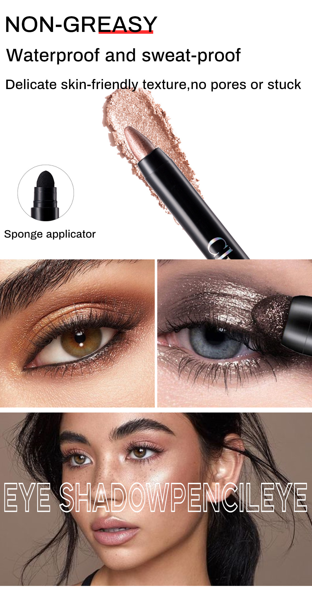 Clubday Cross-border Double-headed Pearlescent Eyeshadow Stick, long-lasting waterproof, lazy eye makeup brightening, high-gloss, under-eye Eyeshadow pen undefined