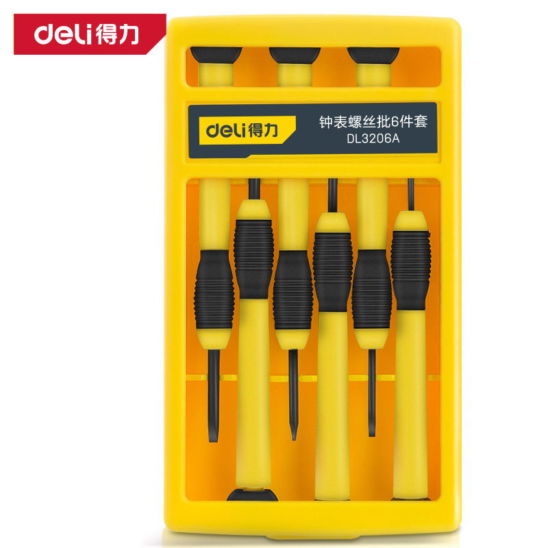Deli Tool DL3206A Small Precision Set Plastic Handle Screw Repair Mobile Phone Computer Glasses Clock Screwdriver