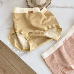 可愛日系糖果少女無縫無痕中腰高彈大碼包臀全棉內襠內褲女士批發