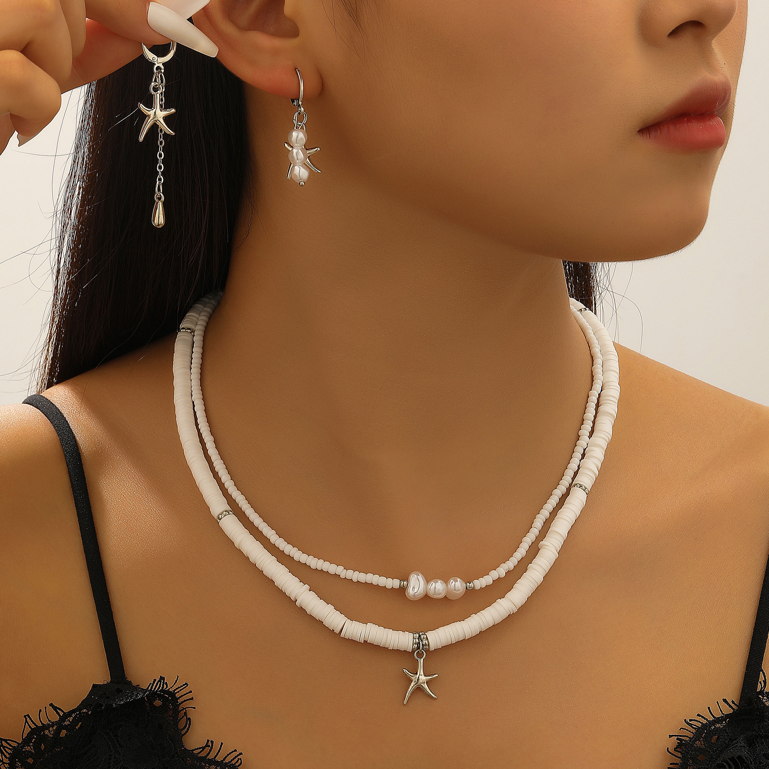 Ocean Style Starfish And Tropical Fish Stud Earrings For Women_voghion.com