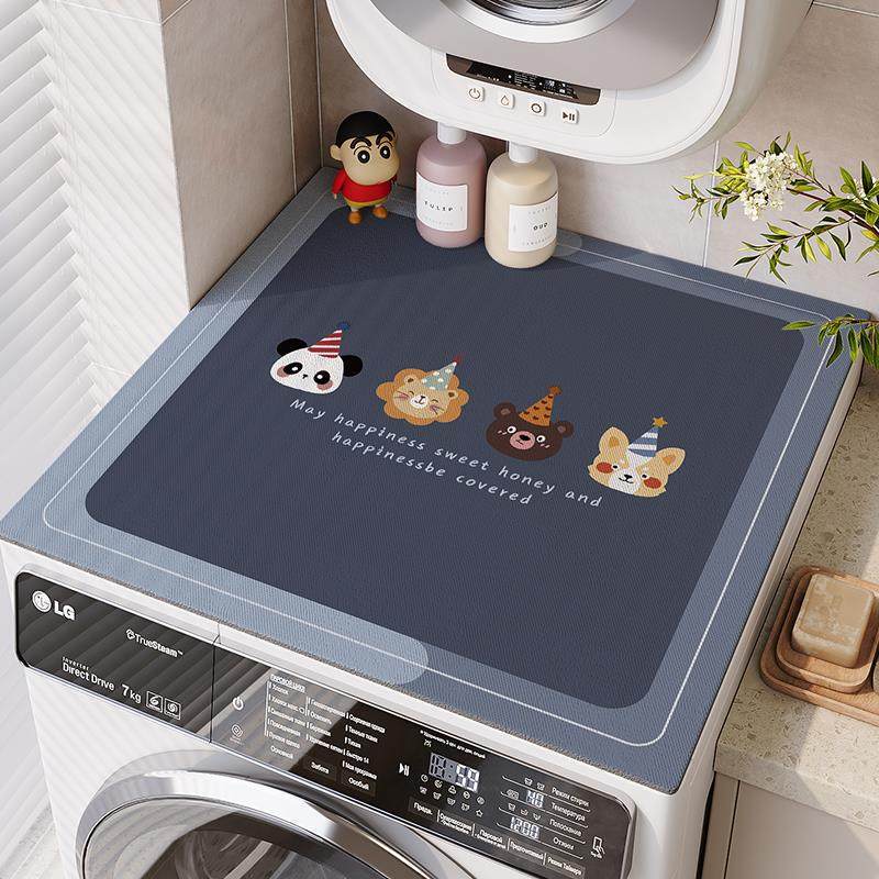 Washing Machine Drum Cover Mat Diatomaceous Earth Water-Absorbent Non-Slip Dustproof Countertop Mat Universal Sun Protection Cover for Haier Little Swan