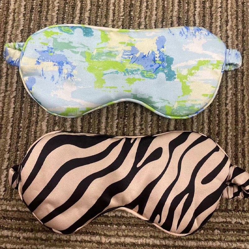 Factory printed silk eye mask 22 m filled mulberry silk eye mask fashion zebra pattern travel artifact Factory printed silk eye mask 22 m filled mulberry silk eye mask fashion zebra pattern travel artifact