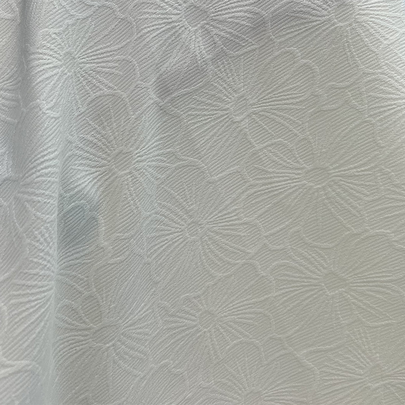 立体浮雕四面弹力提花面料 机理感马面裙汉服布包童装外套提花布