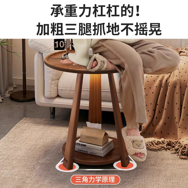 Sofá mesa de té pequeña mesa redonda de madera maciza sala de estar pequeña mesa móvil doméstica balcón mesas de té