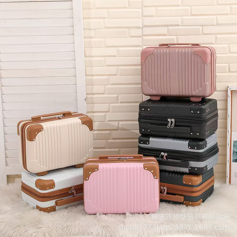 Cosmetic Suitcase 14inch Suitcase Women's Travel Suitcase Portable Bag Storage Box Student Password Box Boarding Suitcase