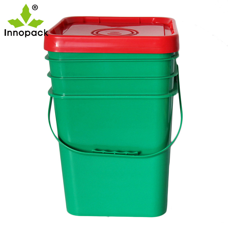 【支持寄样】S-20L绿色大方桶带盖子苏州源头工厂直销