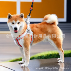 起爆胸背セット犬牽引ロープ反射胸ストラップ首輪ストラップベストベルト牽引耐久性快適
