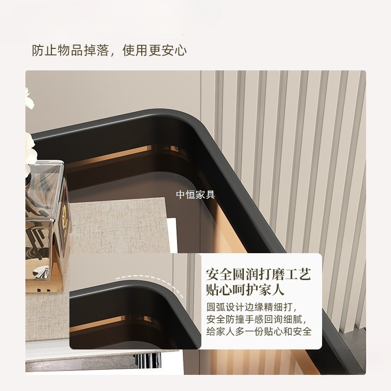 可移动茶几沙发边几侧边柜金属玻璃小推车带轮零食置物架床头边柜|undefined
