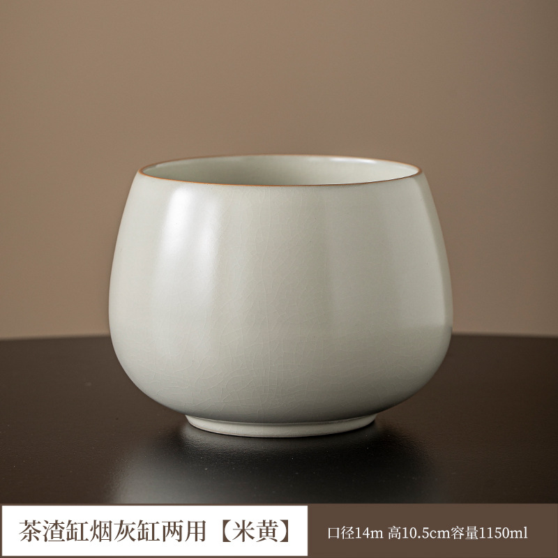 Ru窑 cerámica gran construcción de agua de té de lavado de agua de té sin cubierta mesa de secado de té tanque de residuos de té accesorios de té de kung fu doméstico