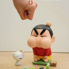クリエイティブクレヨンしんちゃんガス膨らませて殴るしんちゃん小白周辺フィギュアデスクトップアニメーション装飾モデル男性卸売