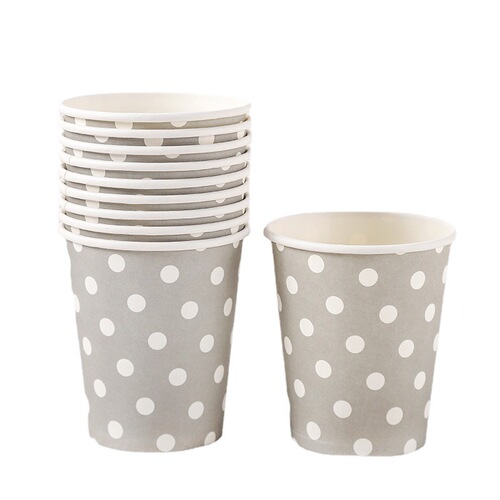 Cross-border disposable colorful polka dot paper cups kindergarten DIY round dot handmade cups children's birthday party decoration