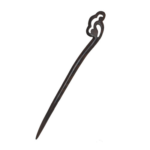 Antique Simple Black Sandalwood Hairpin Court Hanfu Accessory for Women Student Daily Wooden Hairpin Basic Flat Hair Accessory