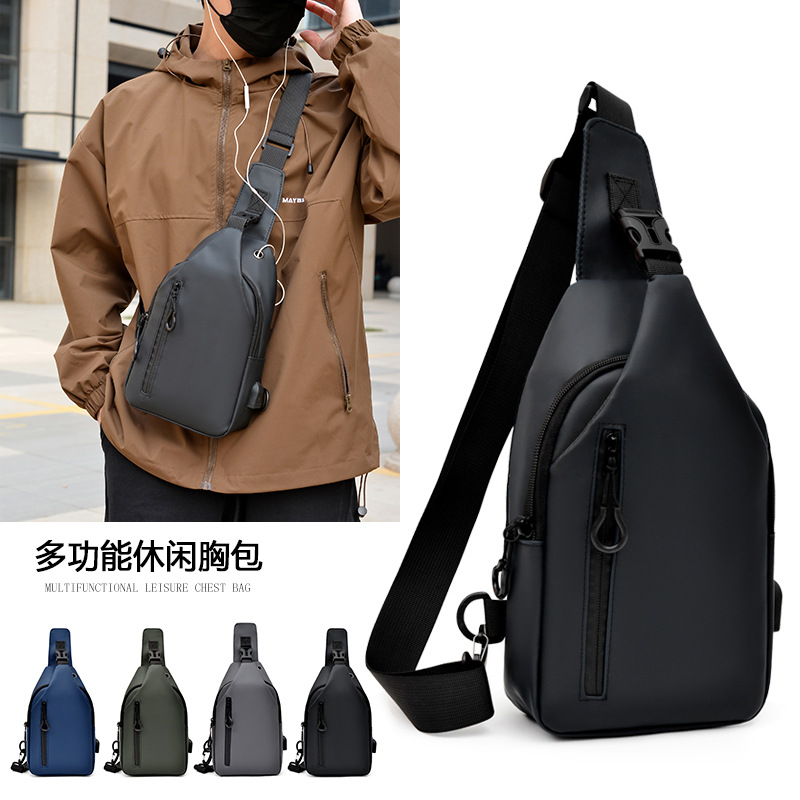 Cross-Border New Style Men's Chest Bag, Fashionable and Simple Business Shoulder Bag, Outdoor Travel Portable Casual Crossbody Bag Wholesale