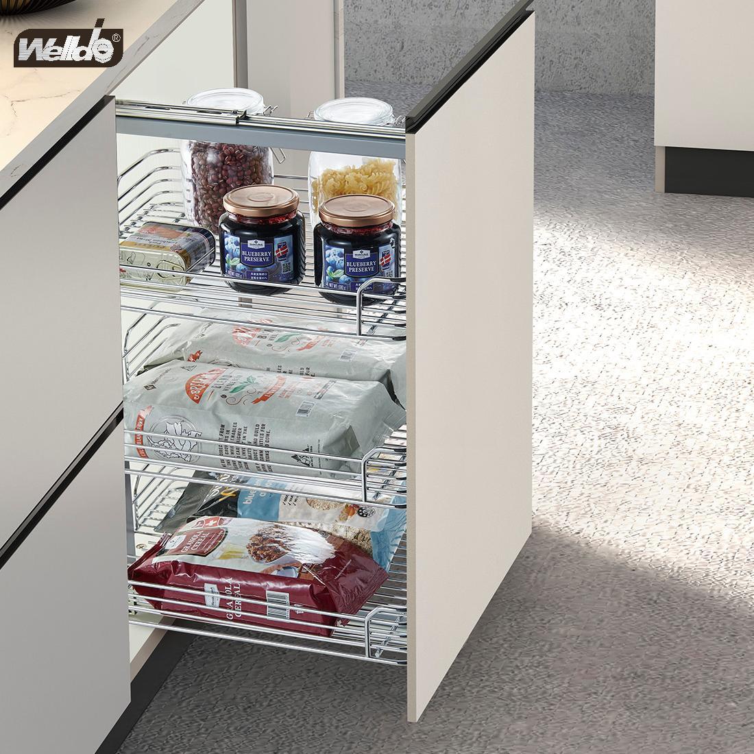 Welldo纬东 厨房地柜抽屉式三层拉篮橱柜抽屉式三层收纳拉篮