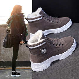 高帮棉鞋女学生韩版2023年新款冬季防滑保暖加绒短靴女马丁靴2176
