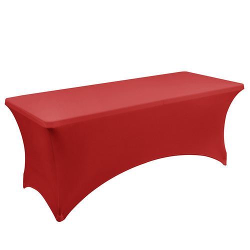 Elastic 6FT Rectangular Tablecloth Full Coverage Dining Tablecloth Outdoor Wedding Reception Banquet Event Cocktail Fan Shape