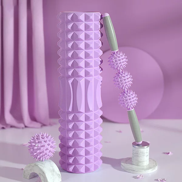 Foam Roller Muscle Relaxation Slimming Leg Roller 45cm Upgraded Hollow Eva Yoga Column Fitness Spiky Roller