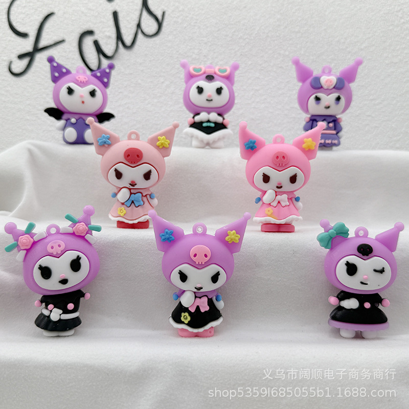 New Kuromi Keychain Doll Pendant Flower Season Sanrio Kuromi Keychain Doll Small Pendant Accessories