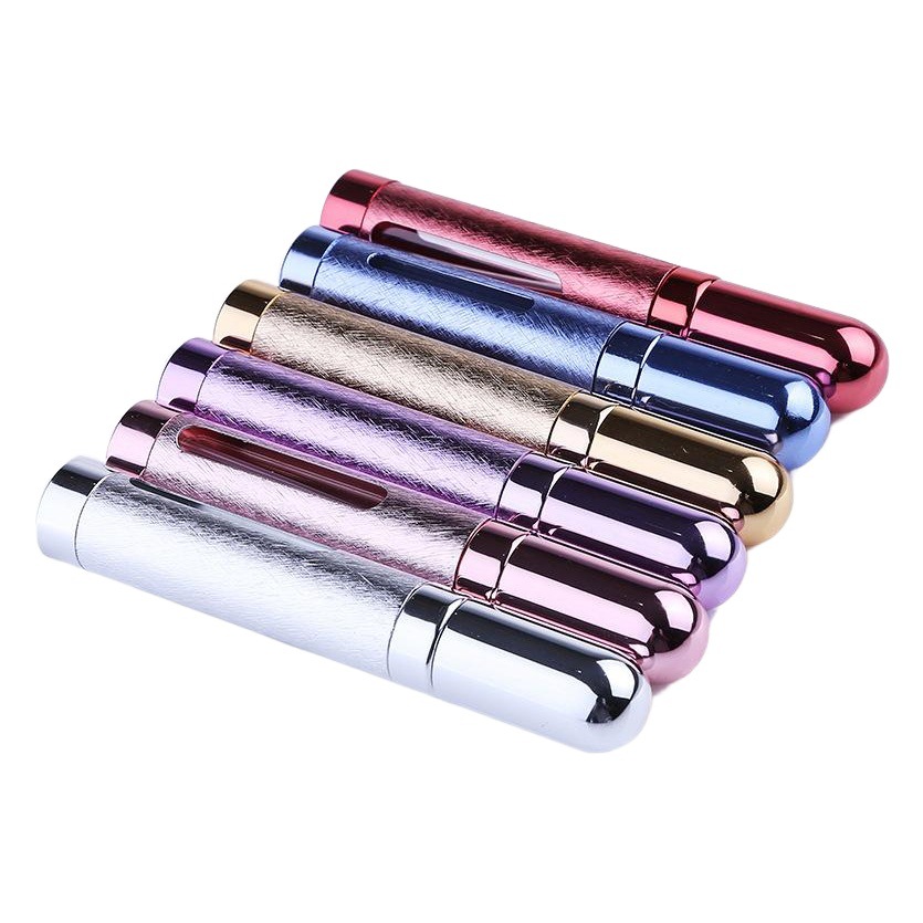 En stock bala J017-12ml de aluminio de cabeza redonda botella de spray de perfume lápiz labial tubo de perfume botella vacía de vidrio
