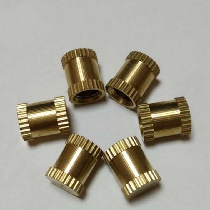 温州厂家供应铜螺母 滚花铜螺母 铜嵌件 规格可来图来样