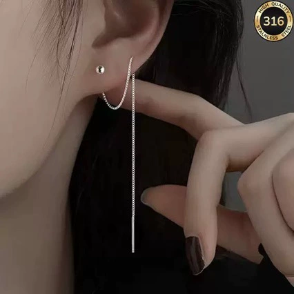 Серебряные серьги с цепочкой и кисточками, стиль light luxury, качество высшего уровня, 2025 год