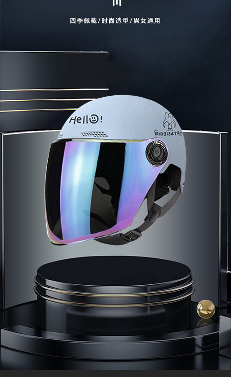 3C Certified Electric Vehicle Helmet, Impact-Resistant, Sun-Proof Half Helmet for Men and Women, Motorcycle Helmet for All Seasons, Lightweight Safety Helmet Hd