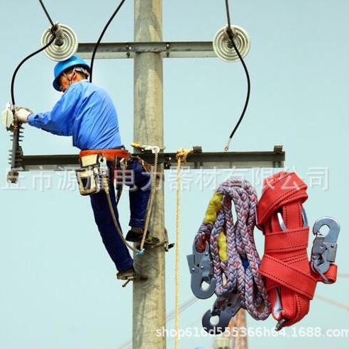 加厚电工双保险安全带电力高空作业施工爬杆保险腰带腰带式防坠落