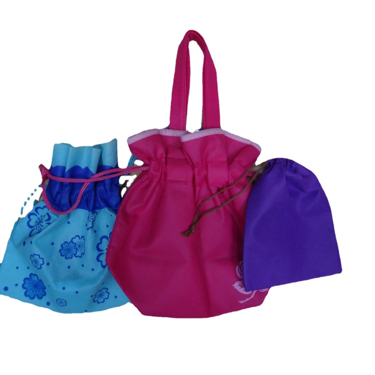 外卖无纺布袋覆膜保温快餐袋热压无纺布束口袋快餐无纺布袋印logo