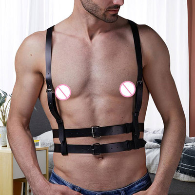 Europe and America man Leatherwear jacket Cross border Shackles personality Binding