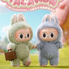 跨境新款拉布布搪胶娃娃公仔挂件搞怪labubu书包包包挂饰盲盒现货