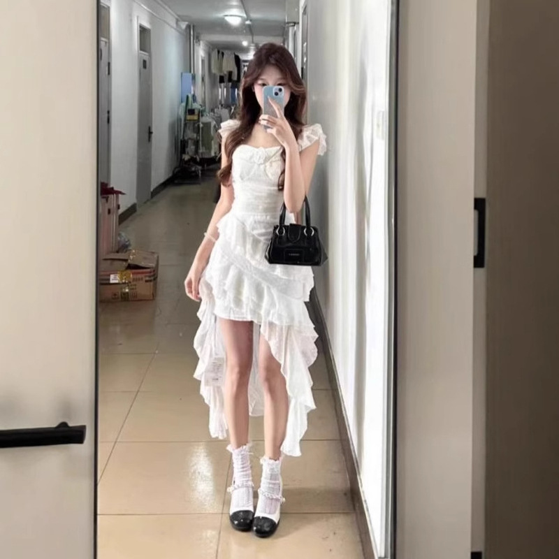 2025 New Summer Style French Holiday Rose Elegant Long Tail Sleeveless Atmospheric Suspender Polka Dot Dress 2025 New Summer Style French Holiday Rose Elegant Long Tail Sleeveless Atmospheric Suspender Polka Dot Dress