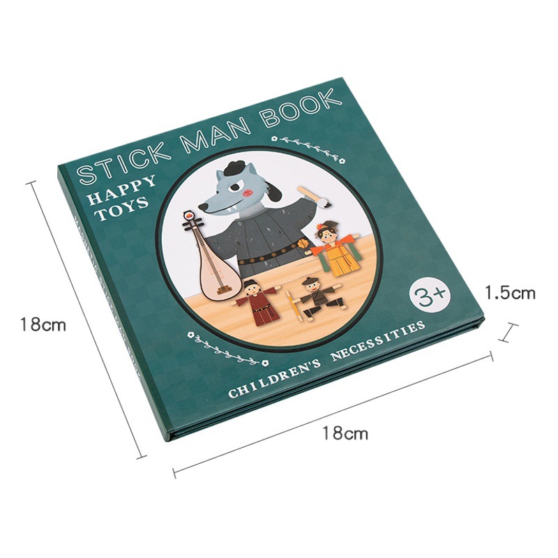 Rompecabezas magnético infantil transfronterizo pegatinas magnéticas libro Letras matemáticas animales pinyin rompecabezas cognitivo educación temprana Stickman image 1