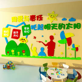 幼儿园大厅环创主题墙贴成品早教托管班教室布置走廊文化墙面装饰