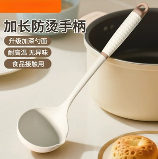 硅胶锅铲勺家用炒菜铲耐高温烹饪铲勺菱形手柄防滑防烫6件套