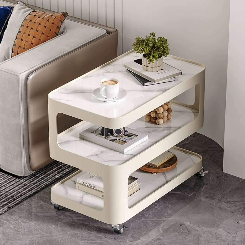 Скандинавская кремовая ветряная колесо съемная боковая плитка светлая роскоши гостиная диван сетка красный журнальный столик мини-угловой чайный стол