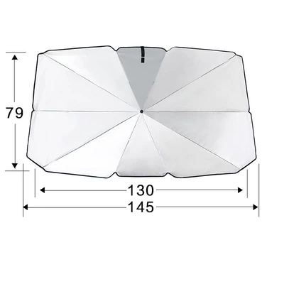 Cross-Border Best-Selling Car Sunshade Umbrella Cover, Easy-To-Carry Car Sunshade Curtain, Outdoor Sun Protection Gadget, Sunshade Shield (Sun shade) - silver-coated-umbrella-14079cm-large-size