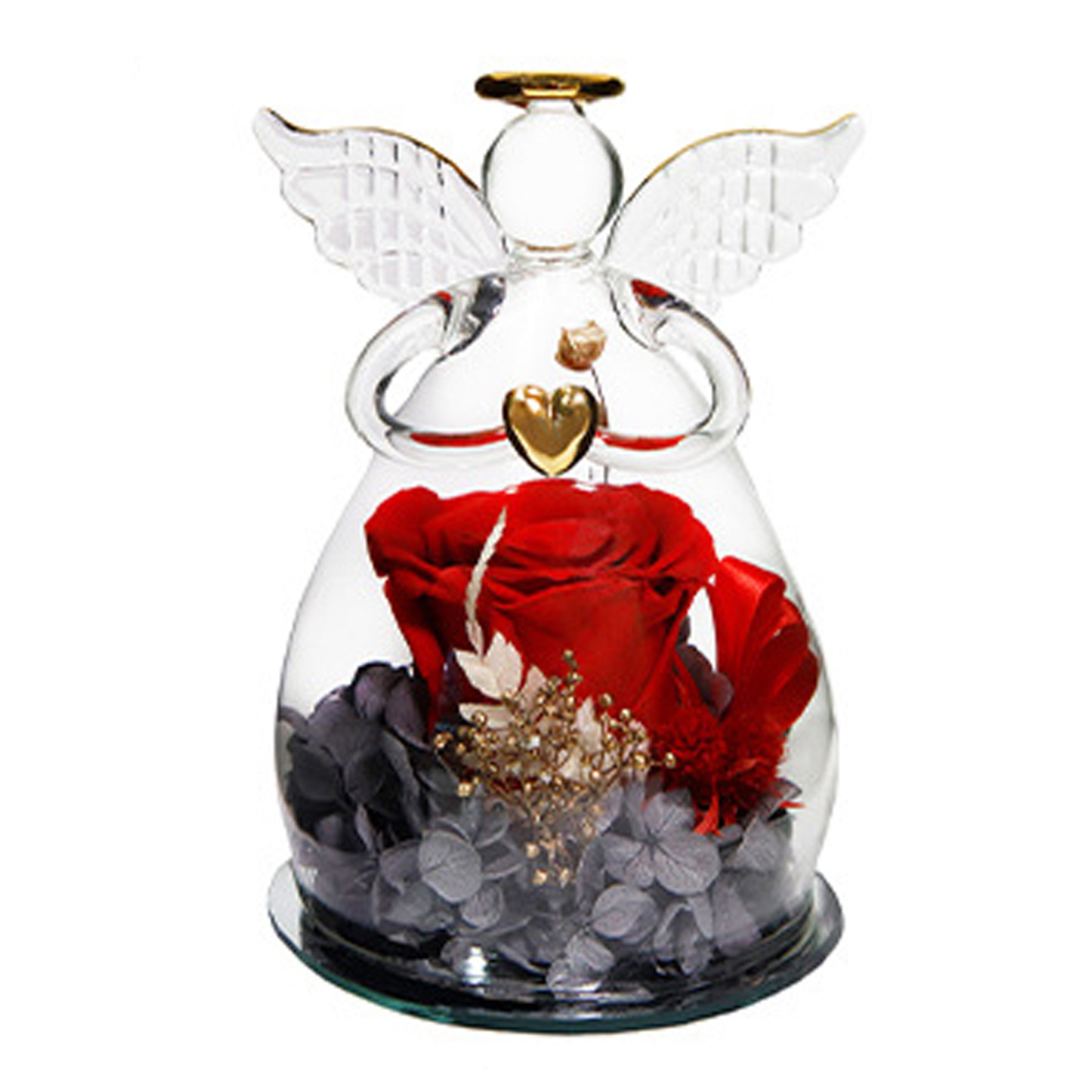 Yunnan flor permanente cubierta de cristal Ángel adornos flores para enviar novia qixi Festival regalo Amazon