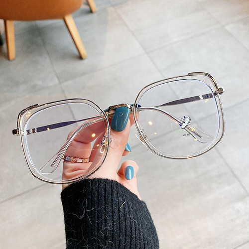  new anti-blue light glasses for women, creative cat-eye myopia glasses frames, internet celebrity fashion plain glasses