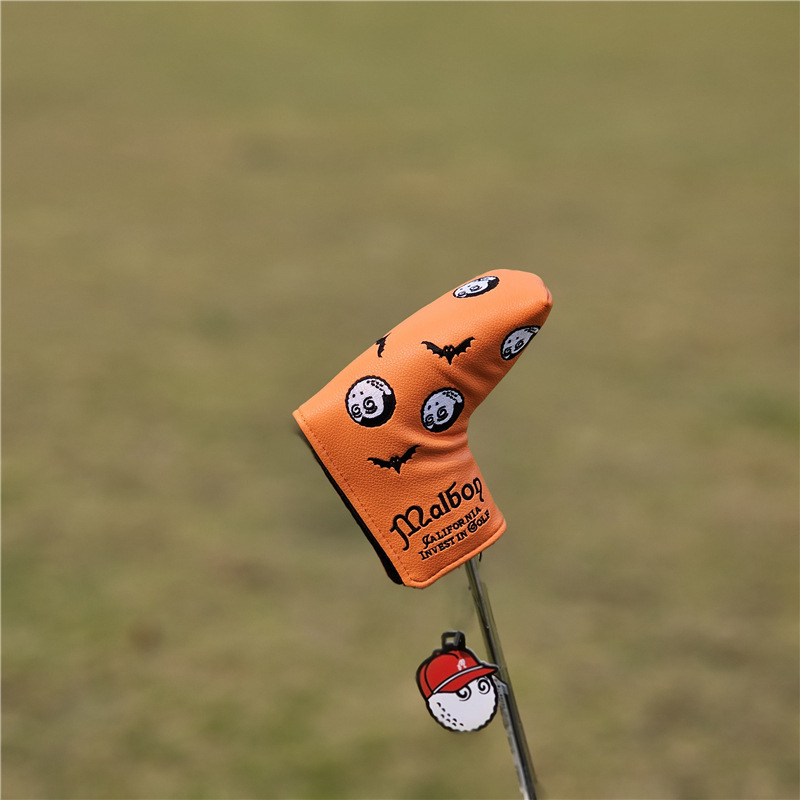 Golf clubs, helmet