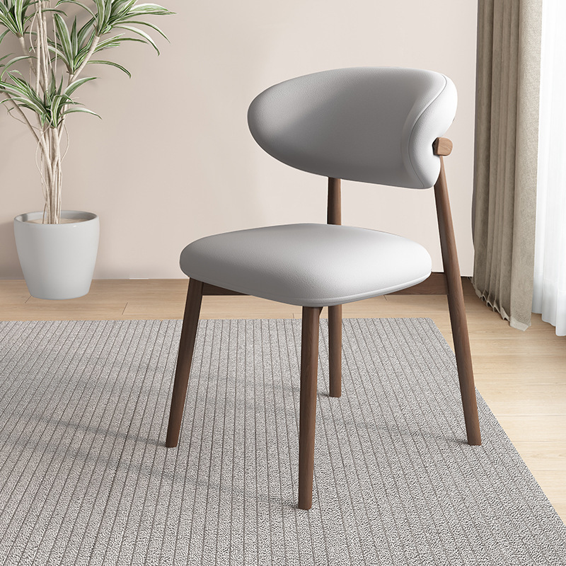 Silla de comedor de madera sólida nórdica, silla de respaldo de paquete blando, taburetes de hoteles, hoteles, casas de muestra, centro de exhibición, sillas de negociación