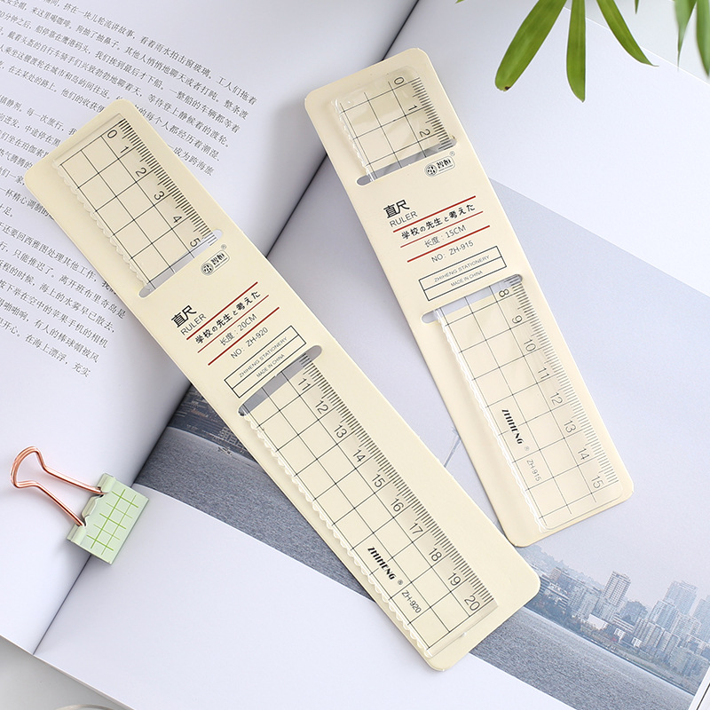 Creative plastic transparent ruler 15/20cm transparent ruler drawing measurement student stationery scale caliper