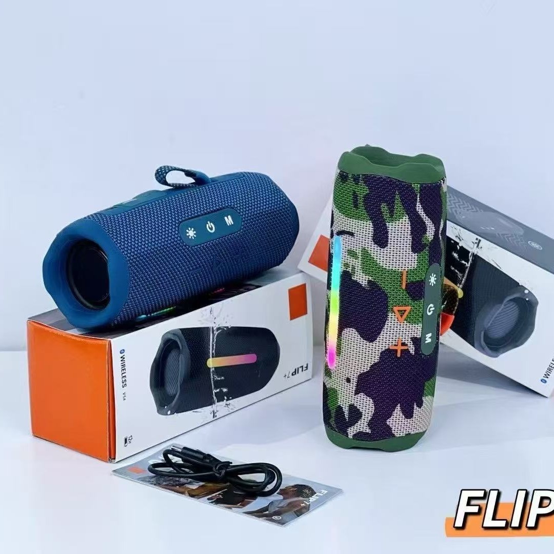 Flip7+ Led Atmosphere Light Kaleidoscope 7Th Generation Bluetooth Speaker Portable Outdoor Waterproof Subwoofer Mini Speaker
