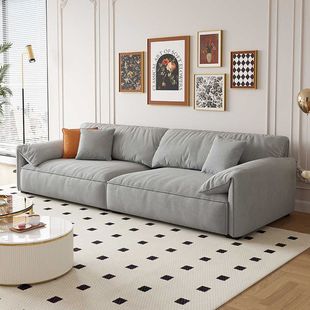 Modern Light Luxury Simple Fabric Sofa Living Room Small Apartment Simple Modern Cream Style Double Straight Sofa