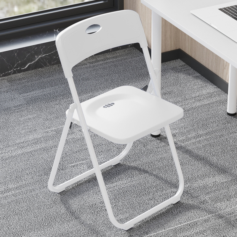 Silla plegable, silla de comedor de plástico para el hogar, evento portátil, capacitación en conferencias, respaldo del personal, silla de computadora, taburete, simple ins