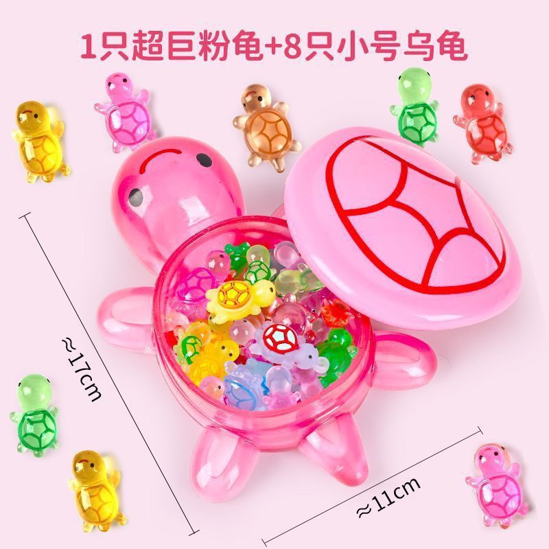 Tapa abierta 17cm Big Mac luminosa gran tortuga cara a cara caja de almacenamiento de juguete luminosa pequeña tortuga muñeca bolsa ciega