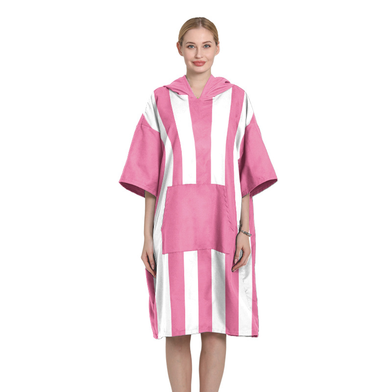 rayas toallas de baño encapuchadas para adultos con bolsillos capa de microfibra playa de secado rápido capa de playa