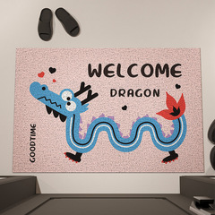 卡通龍年入戶絲圈地墊進門家用易打理可裁剪絲圈地墊刮泥龍年地墊