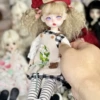 Little Red Riding Hood (baby head open) Tan wool wig