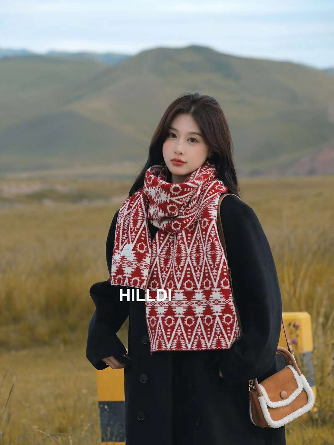 Nuove donne autunno inverno, sciarpa da viaggio spessa e calda, abbinata a scialle lungo lavorato a maglia per l'uso all'aperto_voghion.com